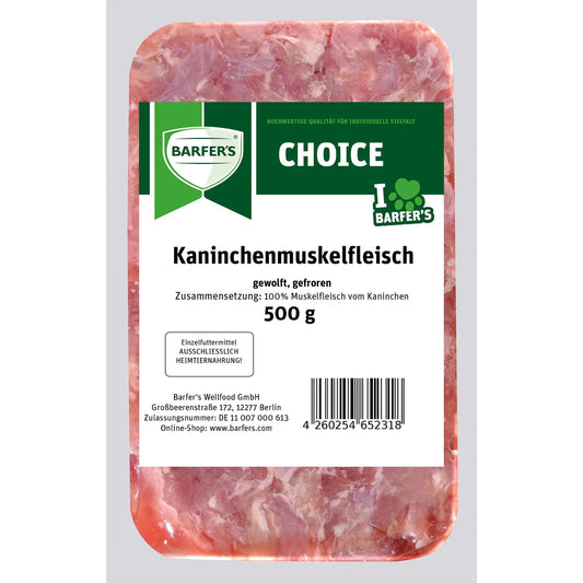 Kaninchen-Muskelfleisch gewolft 500g
